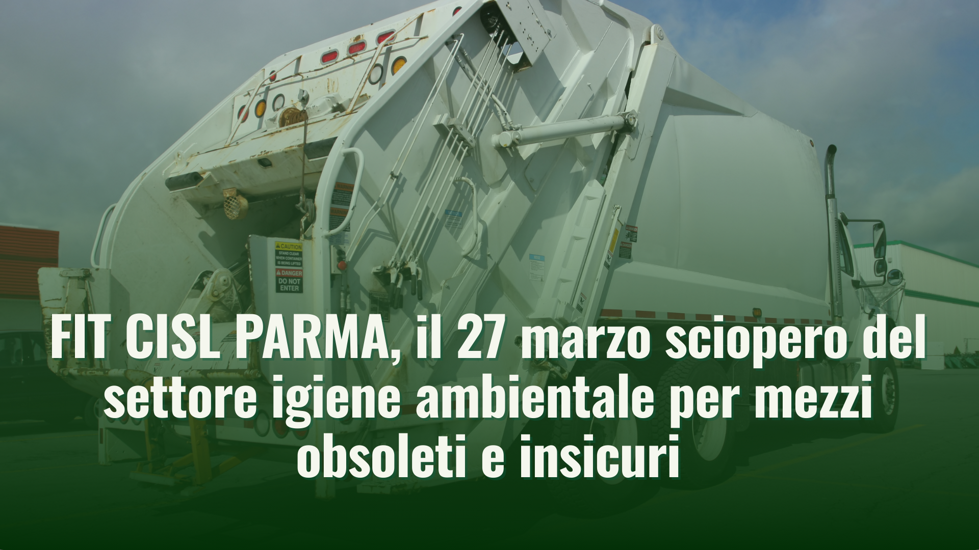 FIT CISL PARMA, il 27 marzo sciopero del settore igiene ambientale