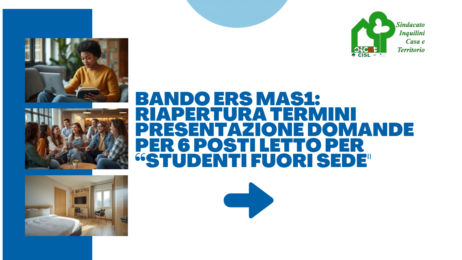 Sicet, riaperto il bando per l’assegnazione di posti letto per studenti fuori sede a Parma