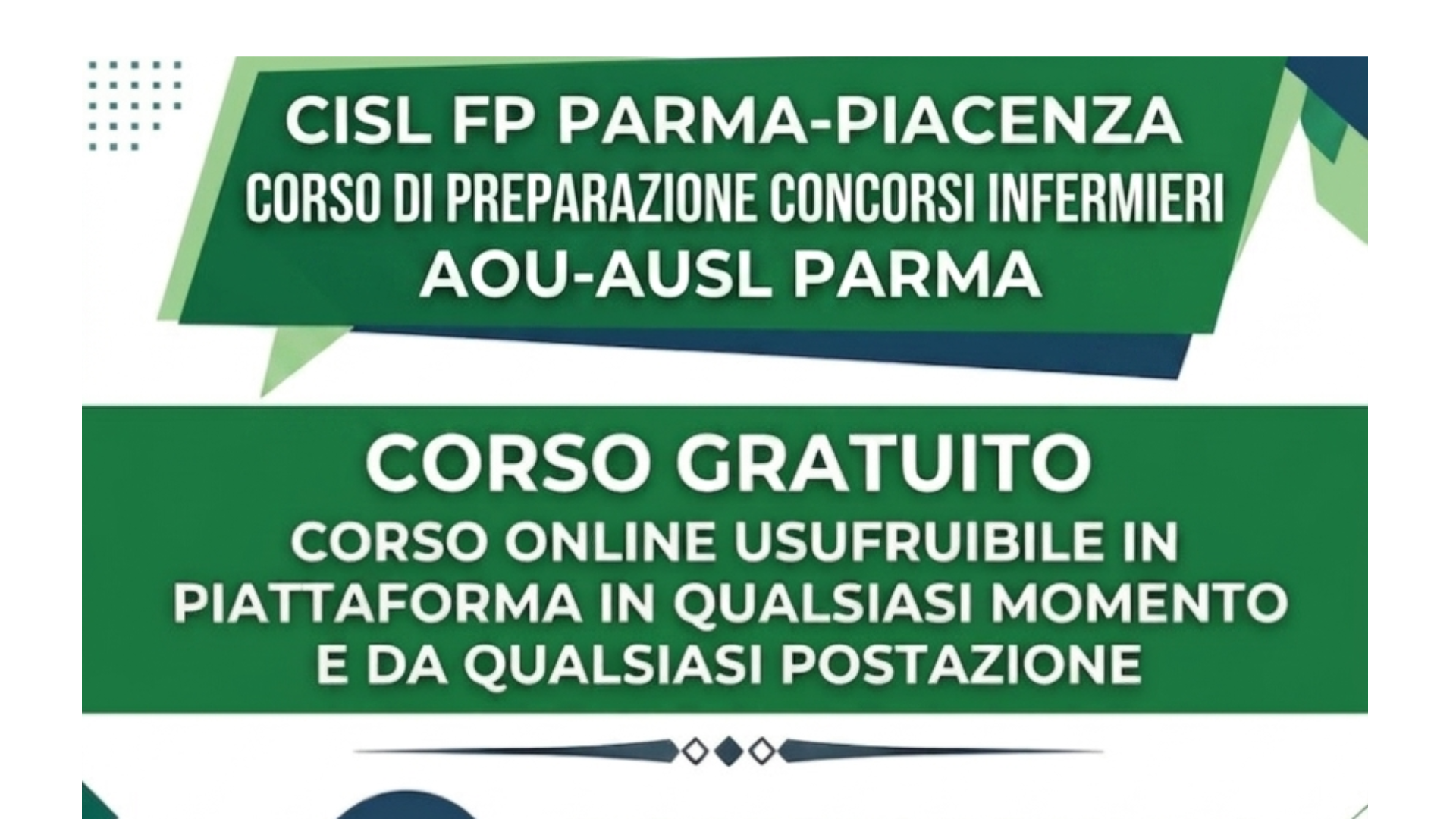 CISL FP, al via il corso gratuito per la preparazione al concorso per infermieri di AOU e AUSL Parma